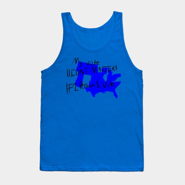 1 Person 1 Vote (Blue) Tank Top by DanteMGalileo